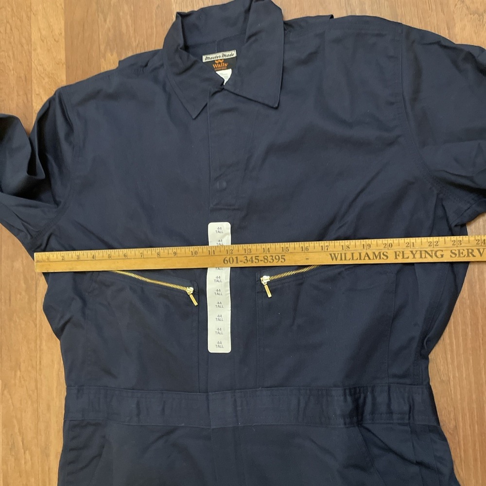 WALLS Master Made 44 Tall Coveralls Long Sleeve Blue 100% Cotton New with Tag - Picture 6 of 8